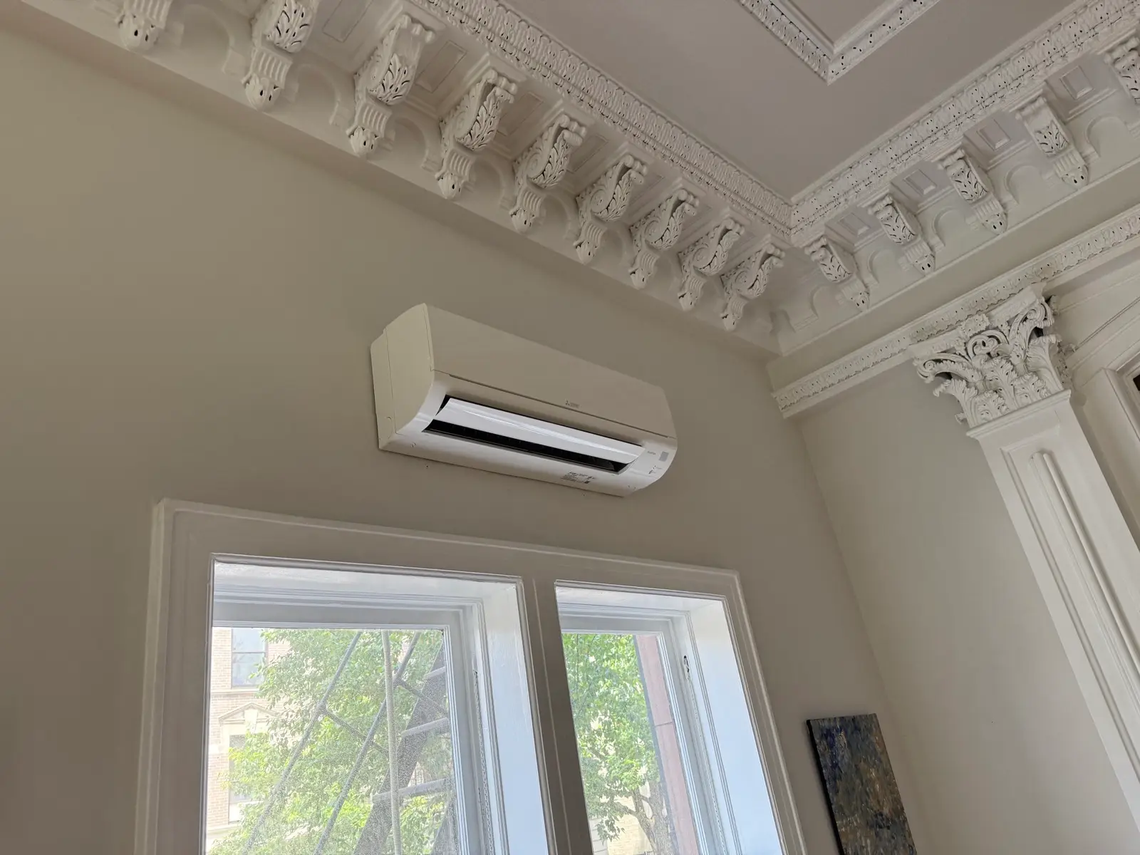 Mini-split cleanly installed in an elegant New York interior